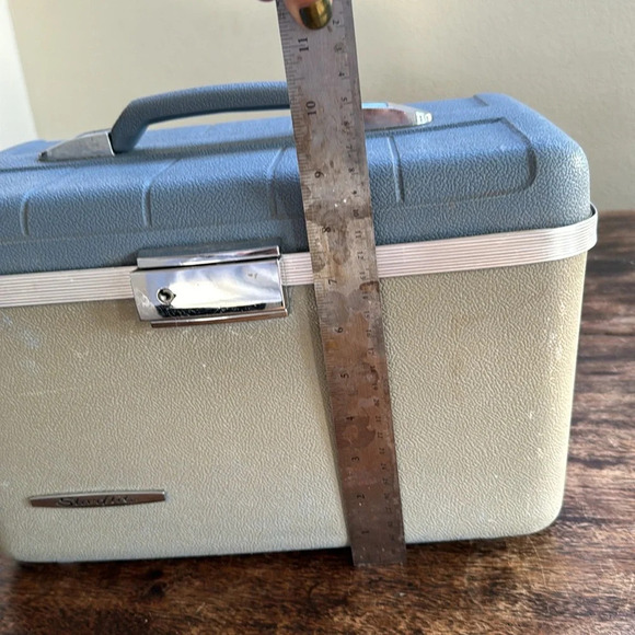 Vintage starflite  Train Case Luggage Blue and grey Preowned - Picture 11 of 12